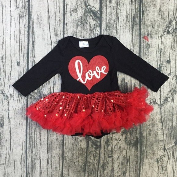 Other - Baby Girls Valentine's Day Heart Tutu Romper Dress